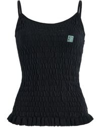 Conner Ives - Exclusive Shirred Knit Cotton-Cashmere Cami Top - Lyst