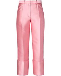 Calvin Klein - Eva Cuffed Satin Trousers - Lyst