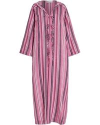 Lisa Marie Fernandez - Beach Striped Linen-blend Maxi Cape Dress - Lyst