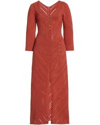 Cult Gaia Jhene Cotton-blend Pointelle-knit Midi Dress - Red