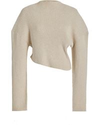 The Row - Danana Draped Cotton Sweater - Lyst