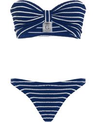 Hunza G - Jean Striped Seersucker Bikini Set - Lyst