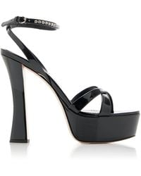 Miu Miu - Décolleté Crystal-embellished Leather Platform Sandals - Lyst