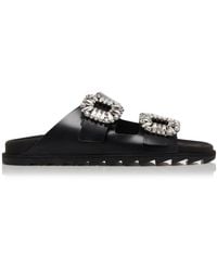 Roger Vivier - Slidy Viv' Leather Sandals - Lyst