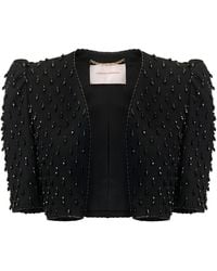 Carolina Herrera - Embellished Bi-Stretch Wool Tailored Jacket - Lyst