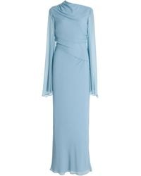De La Vali - Exclusive Olas Satin Maxi Dress - Lyst