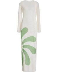 Cala De La Cruz - Tania Printed Mesh Maxi Dress - Lyst