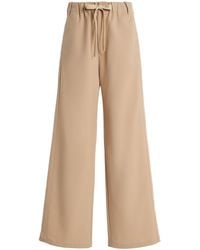 Sanderlak - Drawstring Wool-Blend Twill Wide-Leg Pants - Lyst
