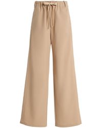 Sanderlak - Drawstring Wool-blend Twill Wide-leg Pants - Lyst