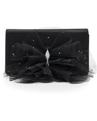 Christian Louboutin - Bettina Tulle-Embellished Satin Clutch - Lyst