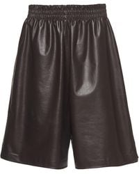 Bottega Veneta - Long Leather Shorts - Lyst