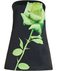 David Koma - Printed Satin Mini Dress - Lyst