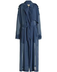 LAPOINTE - Sheer Georgette Trench Coat - Lyst