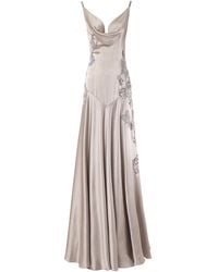 La Fuori - Hibiscus Embellished Silk Satin Bias Gown - Lyst