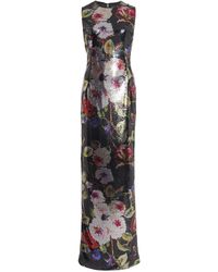 Dolce & Gabbana - Sequined Floral Maxi Dress - Lyst