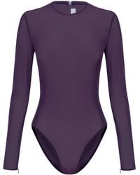Alex Perry - Long-Sleeve Power Mesh Bodysuit - Lyst