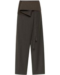 St. Agni - Fisherman Wrap-Front Wool-Blend Wide-Leg Pants - Lyst