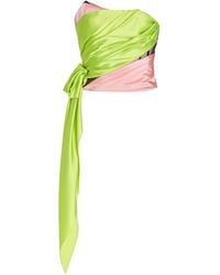 Halpern - Draped Asymmetric Bustier Top - Lyst