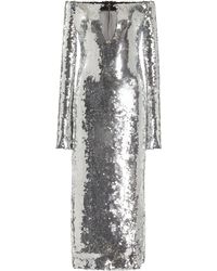 16Arlington - Solare Off-the-shoulder Sequined Midi Dress - Lyst
