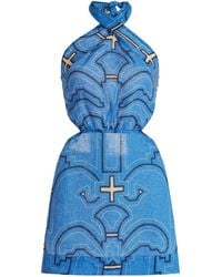 Johanna Ortiz - Exclusive Blue River Ritual Twisted Linen Mini Dress - Lyst