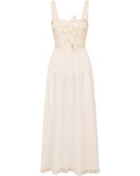 LoveShackFancy - Lovelace Bow-Detailed Midi Dress - Lyst