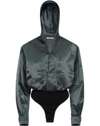 Alaïa - Hooded Nylon Bodysuit - Lyst