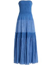 Ulla Johnson - Nora Smocked Cotton-Silk Blend Maxi Dress - Lyst