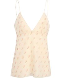 KHAITE - Timy Floral-Printed Silk Organza Camisole Top - Lyst