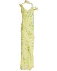 De La Vali - Exclusive Hemera Ruffled Silk Maxi Dress - Lyst