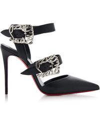 Christian Louboutin - Giddylina 100Mm Buckle-Detailed Leather Pumps - Lyst