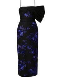 Erdem - Asymmetric Embroidered Cotton-silk Midi Dress - Lyst