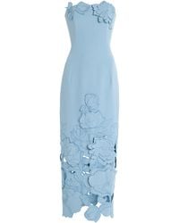 LEO LIN - Exclusive Rayna Floral-Appliquéd Cutout Crepe Maxi Dress - Lyst