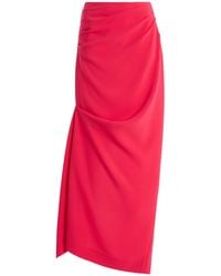 Christopher John Rogers - Draped Crepe Maxi Skirt - Lyst