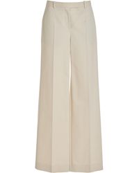 The Row - Banew Low-rise Cotton-wool Wide-leg Pants - Lyst