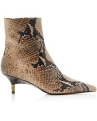 KHAITE - Bella Python-Embossed Leather Ankle Boots - Lyst
