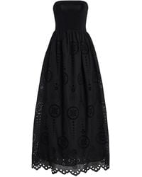 Matteau - Knit And Broderie Anglaise Cotton Midi Dress - Lyst