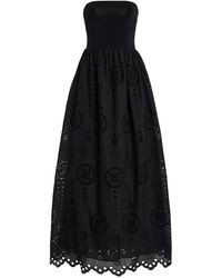 Matteau - Knit And Broderie Anglaise Cotton Midi Dress - Lyst