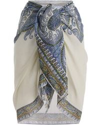 BOTEH - Arcadia Paisley Cotton-Gauze Mini Pareo Skirt - Lyst