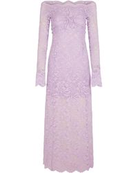Rabanne - Off-the-shoulder Lace Midi Dress - Lyst