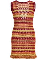 Escvdo - Nevado Crocheted Cotton Mini Dress - Lyst