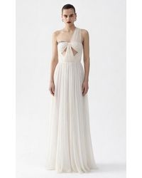 The New Arrivals Ilkyaz Ozel - Sahra Pleated Silk Maxi Dress - Lyst