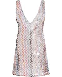 Missoni - Knit Cover-Up Mini Dress - Lyst