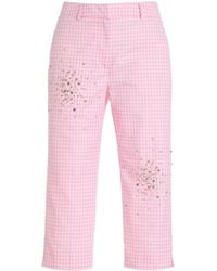DES_PHEMMES - Exclusive Riviera Embellished Gingham Capri Pants - Lyst
