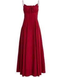 STAUD - Margi Cotton Midi Dress - Lyst