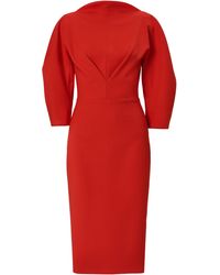 Carolina Herrera - Bi-Stretch Wool Tailored Sheath Dress - Lyst