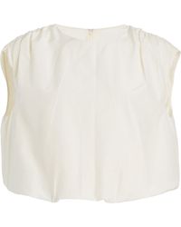 Loulou de Saison - Sma Gathered Cotton-Silk Top - Lyst