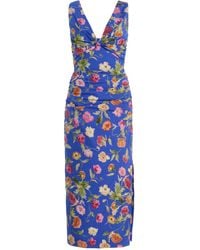 Carolina Herrera - Gathered Cady Midi Dress - Lyst