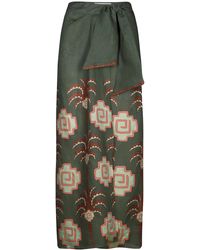 Johanna Ortiz - Amazon Echos Linen Wrap Maxi Skirt - Lyst