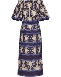Johanna Ortiz - Harbor Hues Off-The-Shoulder Cotton Maxi Dress - Lyst