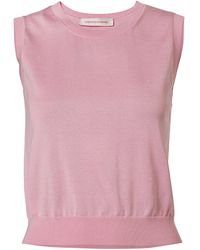 Carolina Herrera - Silk-Cotton Knit Top - Lyst